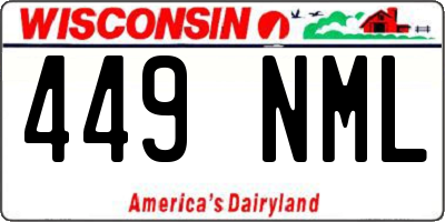 WI license plate 449NML