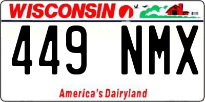 WI license plate 449NMX