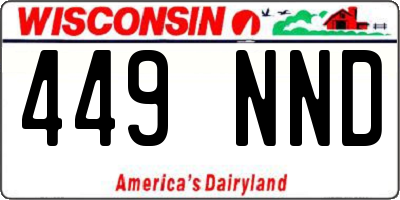 WI license plate 449NND
