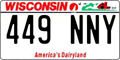 WI license plate 449NNY