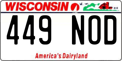 WI license plate 449NOD