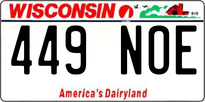 WI license plate 449NOE