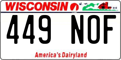 WI license plate 449NOF
