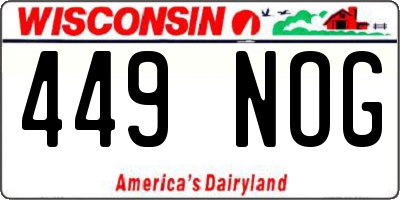 WI license plate 449NOG