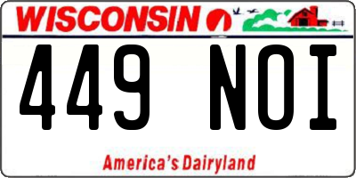 WI license plate 449NOI