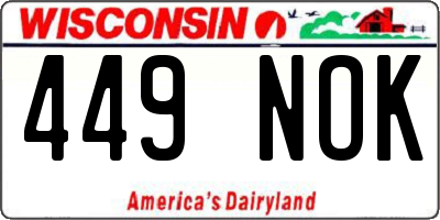WI license plate 449NOK
