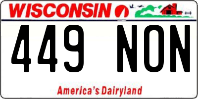 WI license plate 449NON