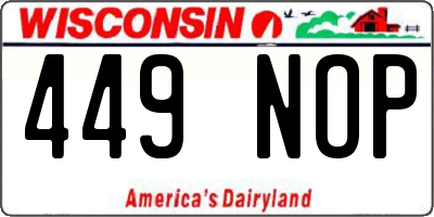 WI license plate 449NOP