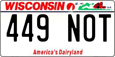 WI license plate 449NOT