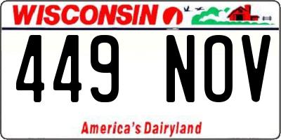 WI license plate 449NOV
