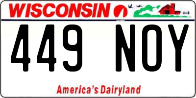 WI license plate 449NOY