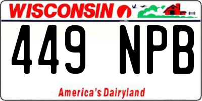 WI license plate 449NPB