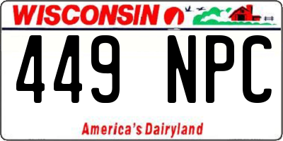 WI license plate 449NPC