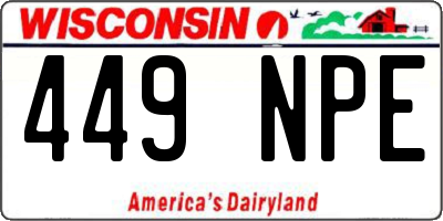 WI license plate 449NPE