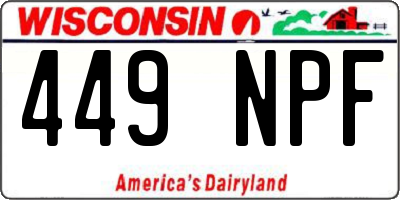 WI license plate 449NPF