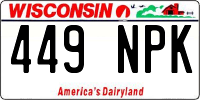 WI license plate 449NPK