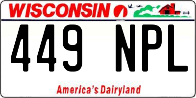 WI license plate 449NPL