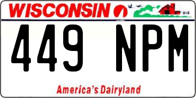 WI license plate 449NPM