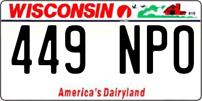 WI license plate 449NPO
