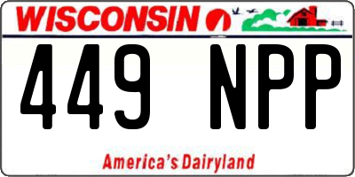 WI license plate 449NPP