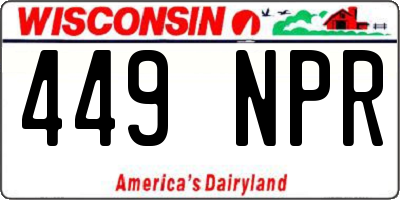 WI license plate 449NPR