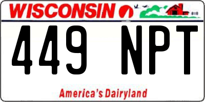 WI license plate 449NPT