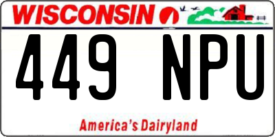 WI license plate 449NPU