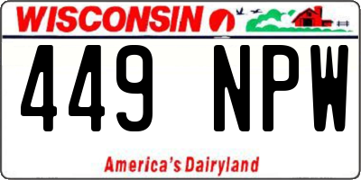 WI license plate 449NPW