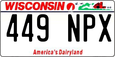 WI license plate 449NPX