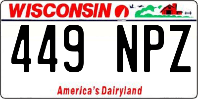 WI license plate 449NPZ