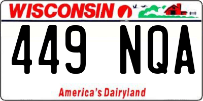 WI license plate 449NQA