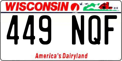 WI license plate 449NQF