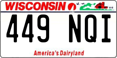 WI license plate 449NQI