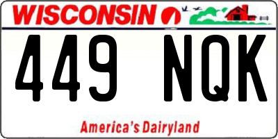 WI license plate 449NQK