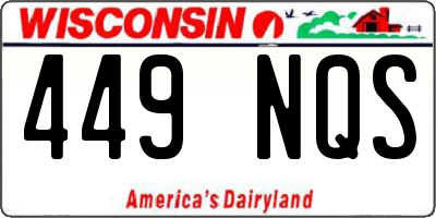 WI license plate 449NQS