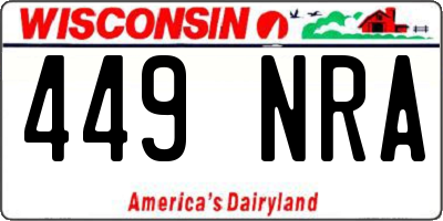 WI license plate 449NRA