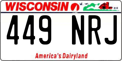 WI license plate 449NRJ