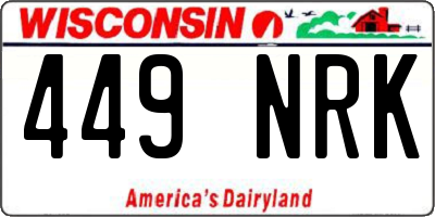 WI license plate 449NRK