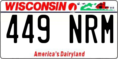 WI license plate 449NRM