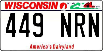 WI license plate 449NRN