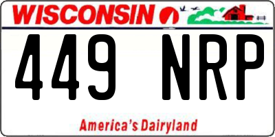 WI license plate 449NRP