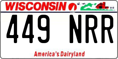WI license plate 449NRR