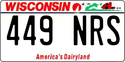 WI license plate 449NRS