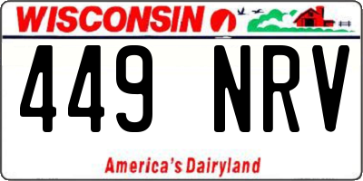 WI license plate 449NRV