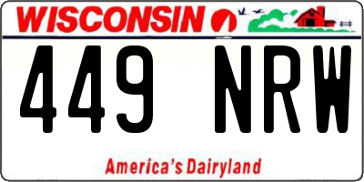 WI license plate 449NRW