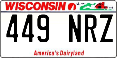 WI license plate 449NRZ
