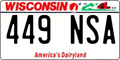 WI license plate 449NSA