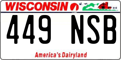 WI license plate 449NSB