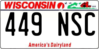 WI license plate 449NSC