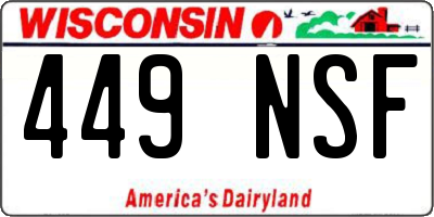 WI license plate 449NSF